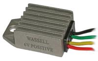 Wassell solid state 6V Positive regulator. Replaces MCR2/RB108 Mechanical Cut-out (E3L,E3N type dynamos).